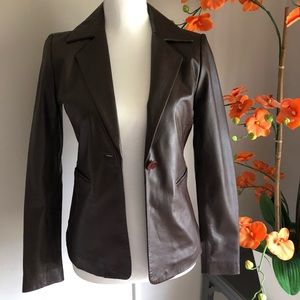 REM GARSON brand BROWN leather jacket